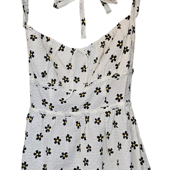 For Love And Lemons Brenda Floral Open Back Seersucker Midi Dress NWT Size Large - Picture 7 of 15